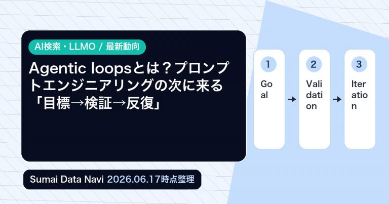Agentic loopsとは？プロンプトエンジニアリングの次に来る「目標→検証→反復」の編集アイキャッチ画像
