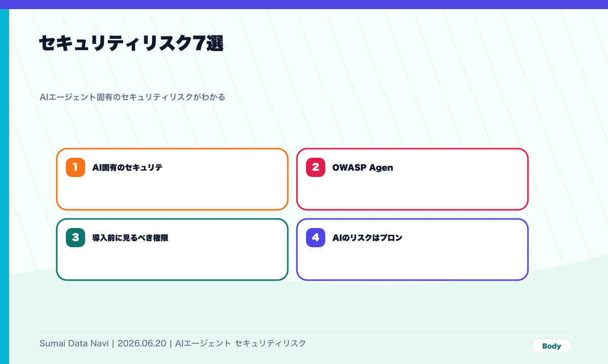 OWASP Agentic Top 10で見る実務対策の本文図解