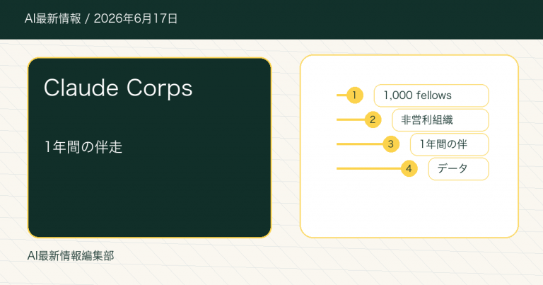Anthropic Claude Corpsとは？1,000人AIフェロー制度が非営利組織にもたらす実務変化のアイキャッチ画像