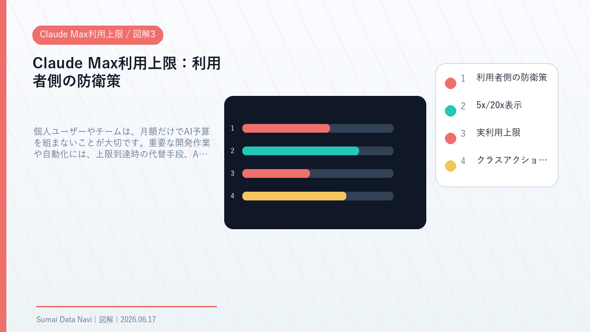 Claude Max利用上限の利用者側の防衛策を視覚化した図解3