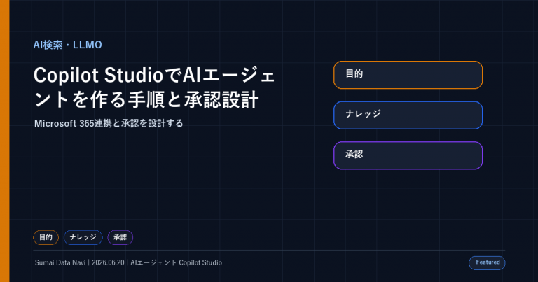 Copilot StudioでAIエージェントを作る手順と承認設計の使い回し感を避けた新しいアイキャッチ画像