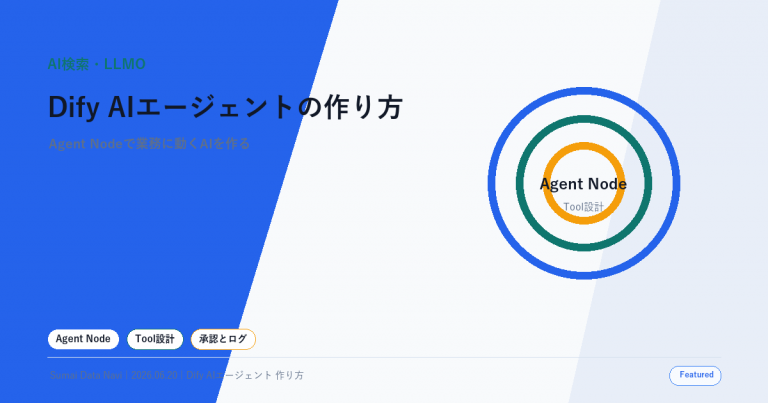 Dify AIエージェントの作り方｜Agent Nodeと活用例の使い回し感を避けた新しいアイキャッチ画像