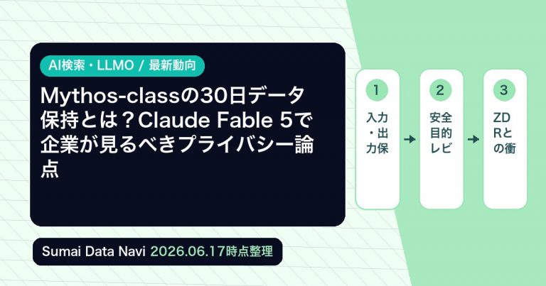 Mythos-classの30日データ保持とは？Claude Fable 5で企業が見るべきプライバシー論点の編集アイキャッチ画像