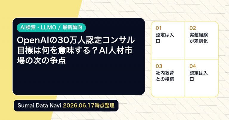 OpenAIの30万人認定コンサル目標は何を意味する？AI人材市場の次の争点の編集アイキャッチ画像