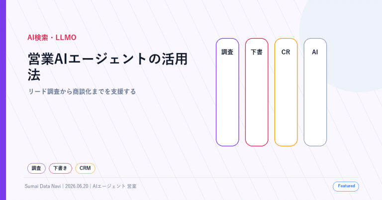 営業AIエージェントの活用法｜商談化率を上げる設計の使い回し感を避けた新しいアイキャッチ画像